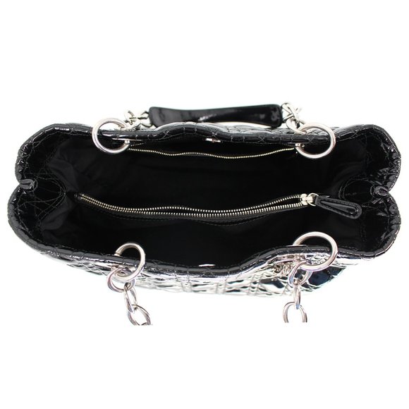 Dior Patent Cannage Dior Soft Shopping Tote Black - Picture 11 of 14